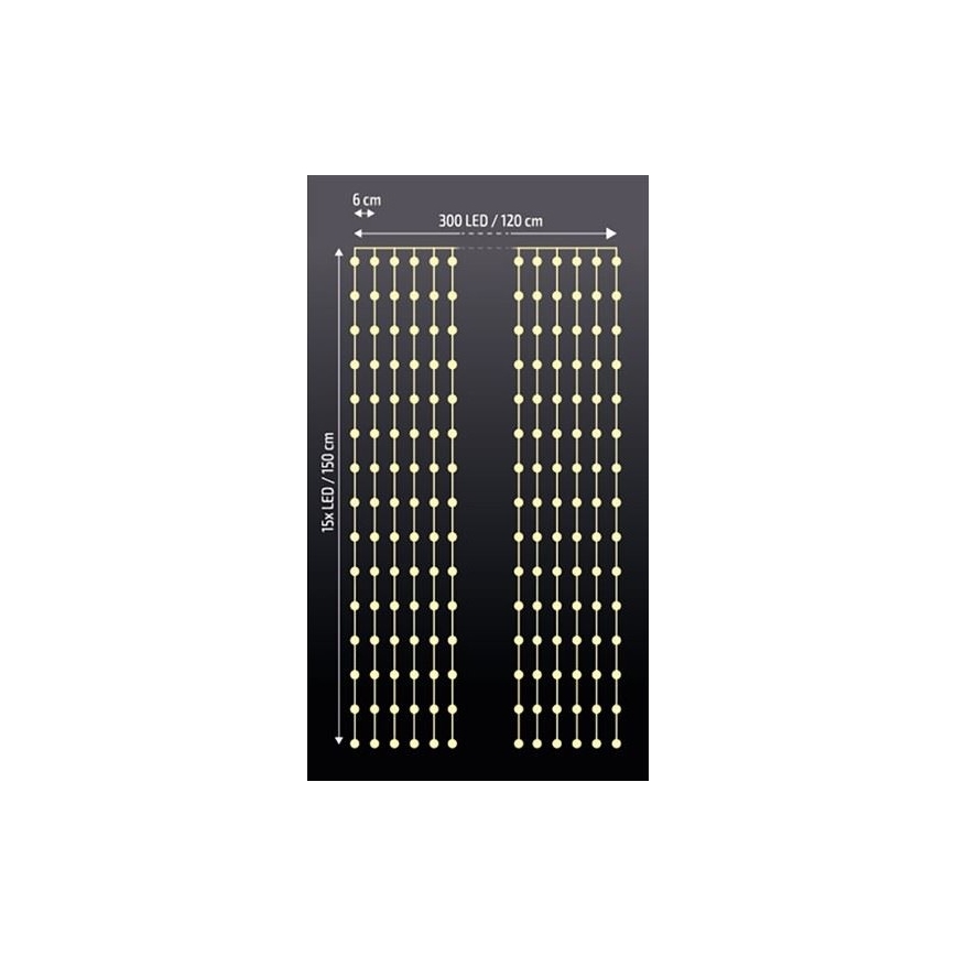 LED Julelysgardin LED/3xAA