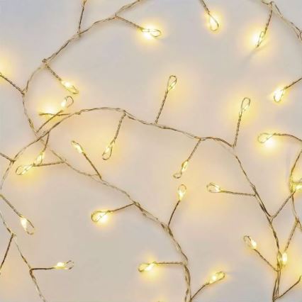 LED julelyskæde 100xLED/3xAA 2,7m varm hvid