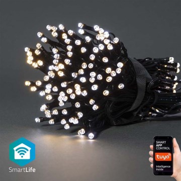 LED julelyskæde 100xLED / 8 funktioner, 15 m, IP65, Wi-Fi, Tuya