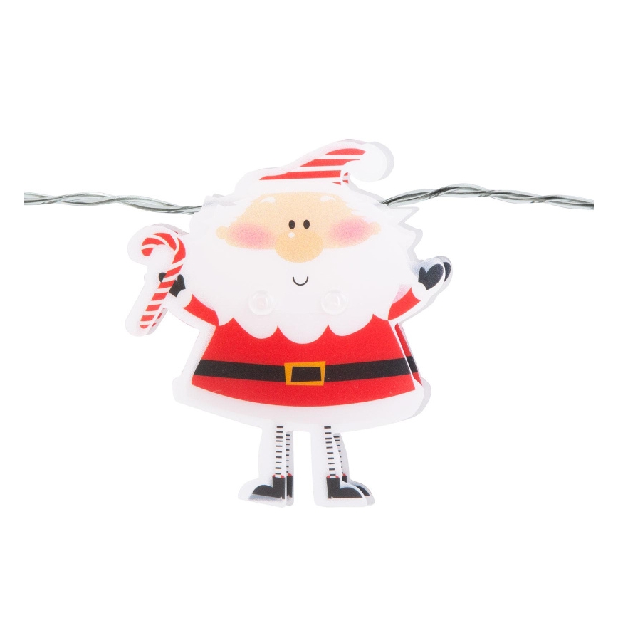 LED julelyskæde 10xLED/2xAA 1,35 m varm hvid santa