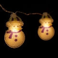 LED julelyskæde 10xLED/2xAA 1,35 m varmhvid sneemand