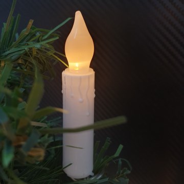 LED julelyskæde 10xLED/2xAA 1,65 m varm hvid stearinlys