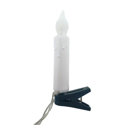 LED julelyskæde 10xLED/2xAA 1,65 m varm hvid stearinlys
