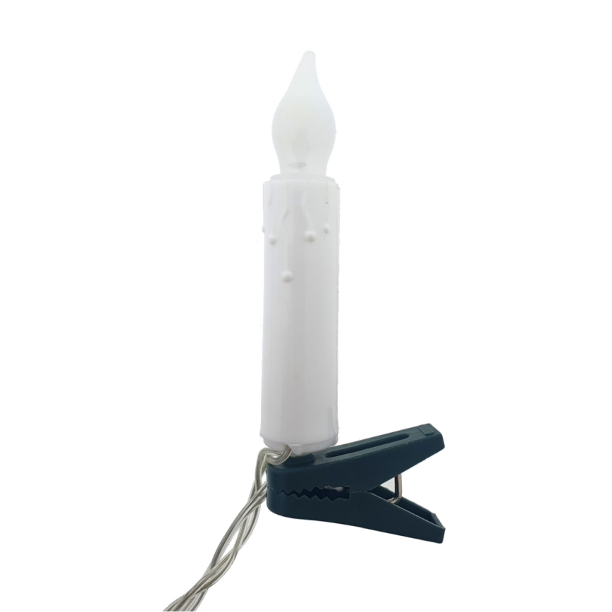 LED julelyskæde 10xLED/2xAA 1,65 m varm hvid stearinlys