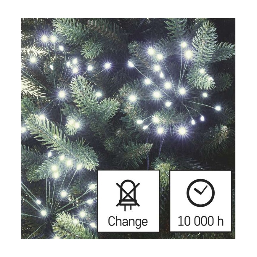 LED julelyskæde 150xLED/5,35m kølig hvid