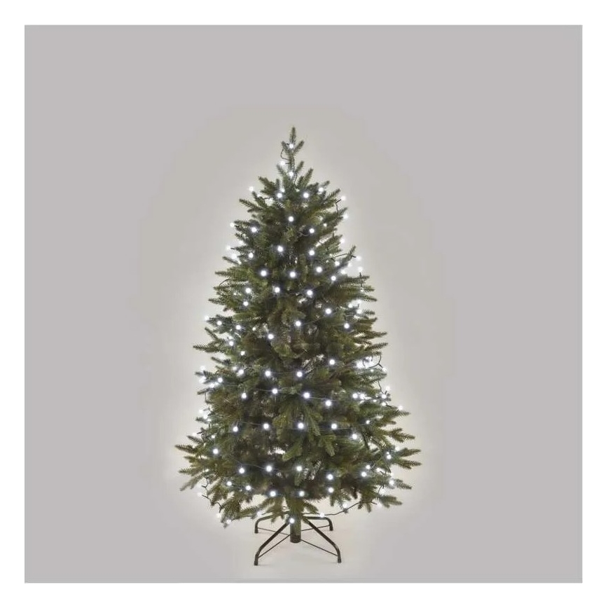 LED julelyskæde 200 LED/8 funktioner 20 m IP44 kold hvid