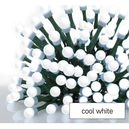 LED julelyskæde 200 LED/8 funktioner 20 m IP44 kold hvid