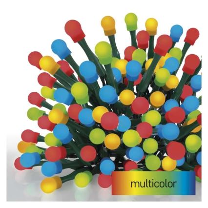 LED julelyskæde 200 LED/8 funktioner 25 m IP44 multifarvet