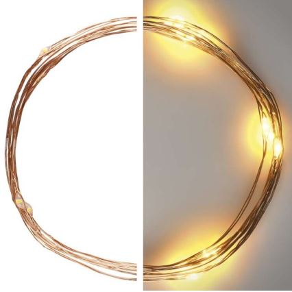 LED julelyskæde 20xLED/2,4m varm hvid