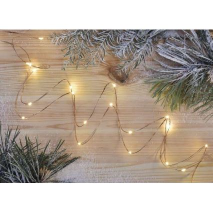 LED julelyskæde 20xLED/2,4m varm hvid
