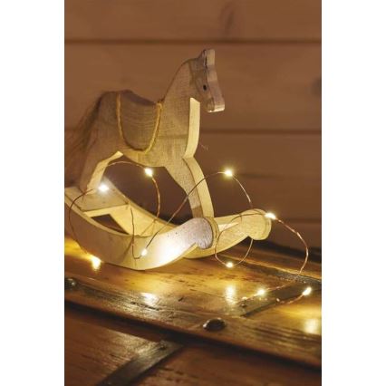 LED julelyskæde 20xLED/2,4m varm hvid