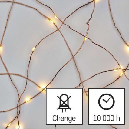 LED julelyskæde 20xLED/2,4m varm hvid