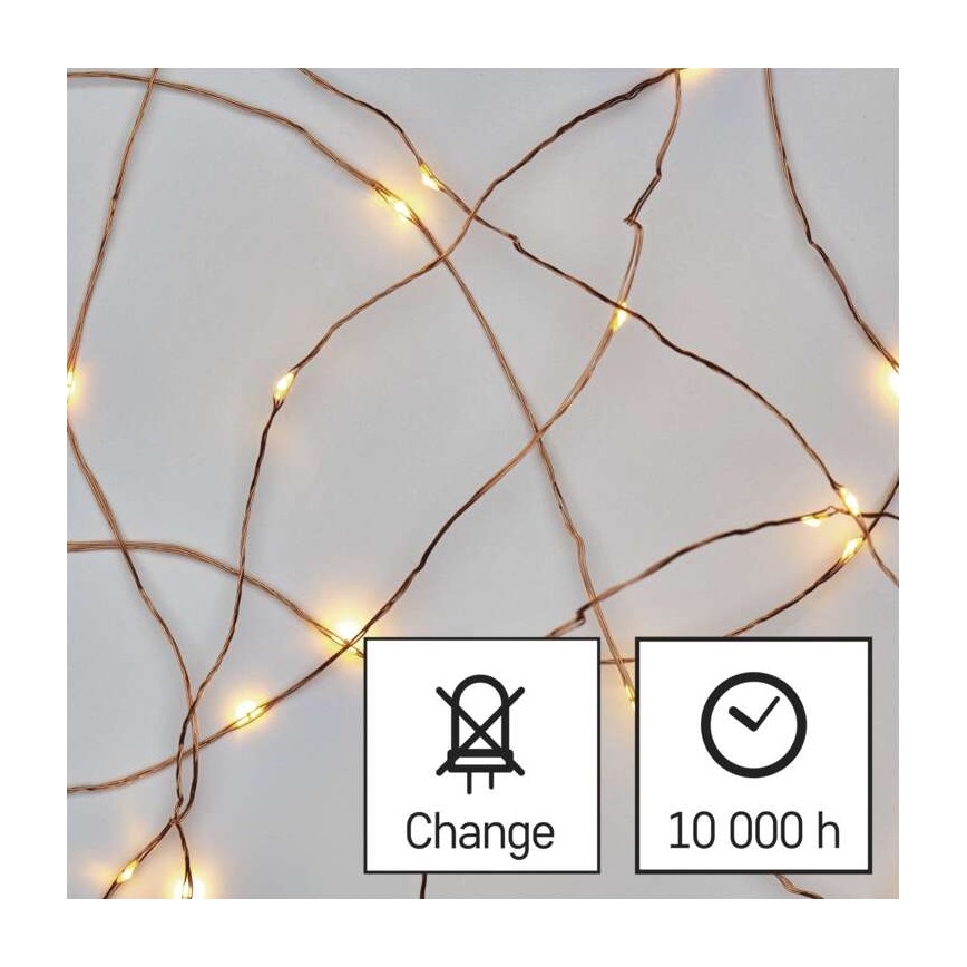 LED julelyskæde 20xLED/2,4m varm hvid