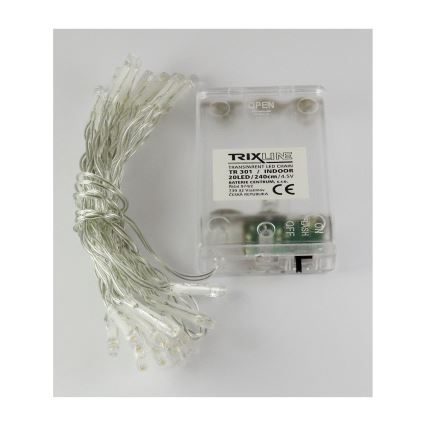 LED julelyskæde 20xLED/2 funktioner 2,4m varmhvid