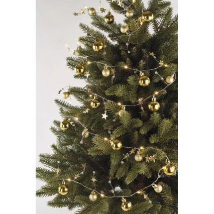 LED julelyskæde 20xLED/2xAA 2,2 m varm hvid