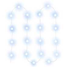 LED julelyskæde 20xLED/2xAA 2,3 m kold hvid