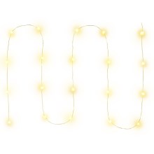 LED julelyskæde 20xLED/2xAA 2,3 m varm hvid