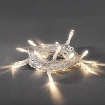LED julelyskæde 20xLED/2xAA 3,35m