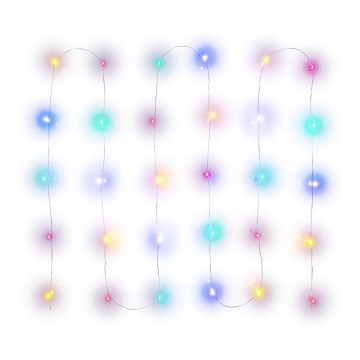 LED Julelyskæde 30xLED/2xAA 3,3m multifarvet
