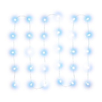 LED julelyskæde 30xLED/3xAA 3,3m kold hvid