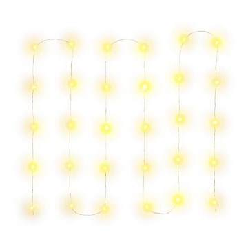 LED julelyskæde 30xLED/3xAA 3,3m varm hvid