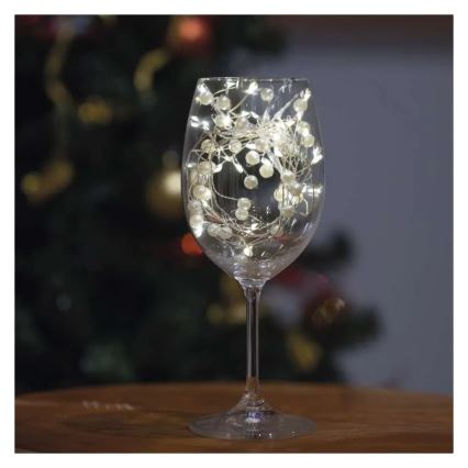 LED-julelyskæde 40xLED/3xAA 1,5 m varm hvid