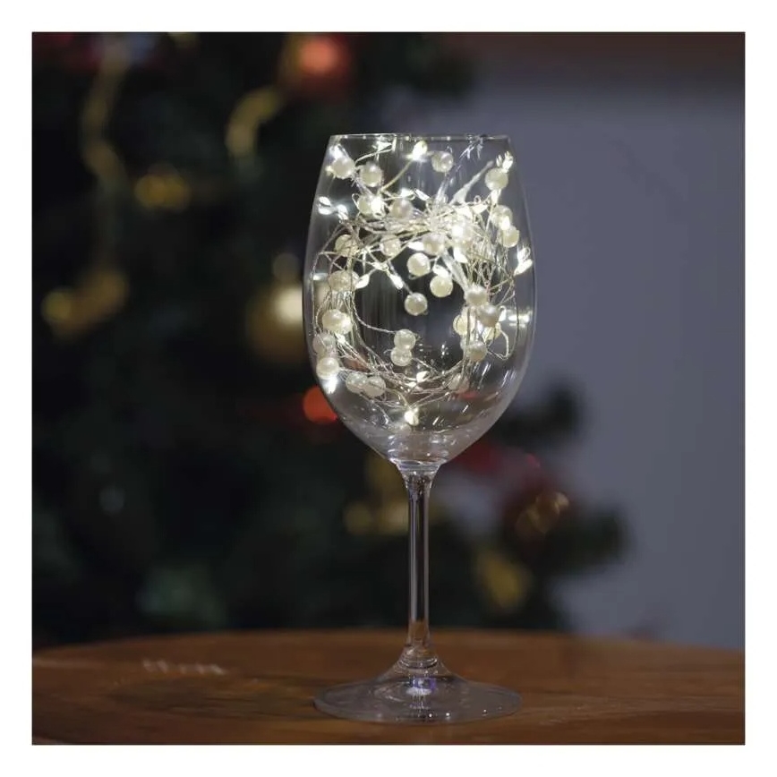 LED-julelyskæde 40xLED/3xAA 1,5 m varm hvid