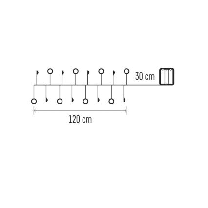 LED-julelyskæde 40xLED/3xAA 1,5 m varm hvid