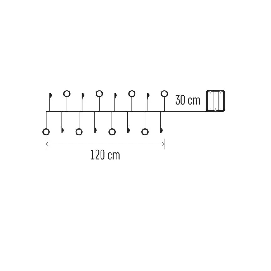LED-julelyskæde 40xLED/3xAA 1,5 m varm hvid
