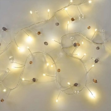 LED julelyskæde 40xLED/3xAA 1,5 m varmhvid