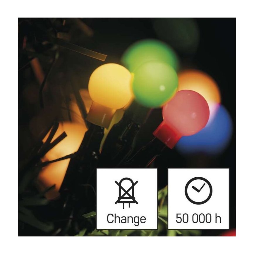 LED julelyskæde 480xLED/53m IP44 multifarvet