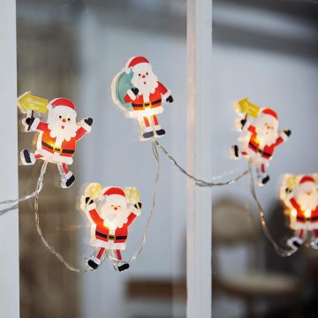 LED julelyskæde med sugekopper 6xLED/2xAA 1,2m varm hvid santa