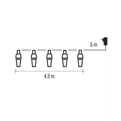 LED julelyskæde til udendørs brug 10xLED/9,5 m IP44 kold hvid