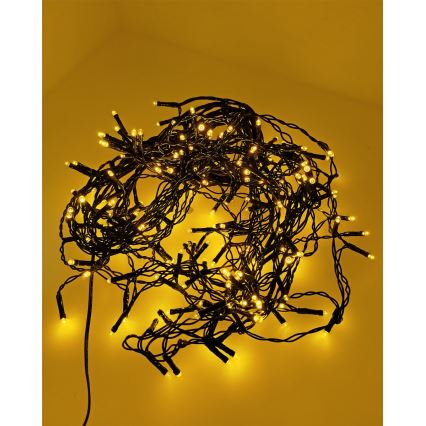 LED julelyskæde til udendørs brug 200xLED/230V 7,6 m IP44 sort