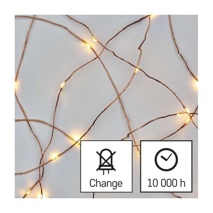 LED julelyskæde til udendørs brug 40xLED/9m IP44 varm hvid