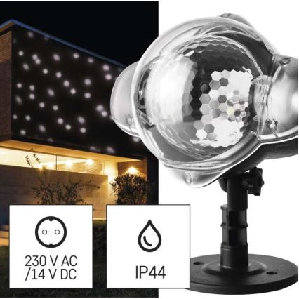 LED juleprojektor til udendørs brug LED/4W/230V IP44 kold hvid