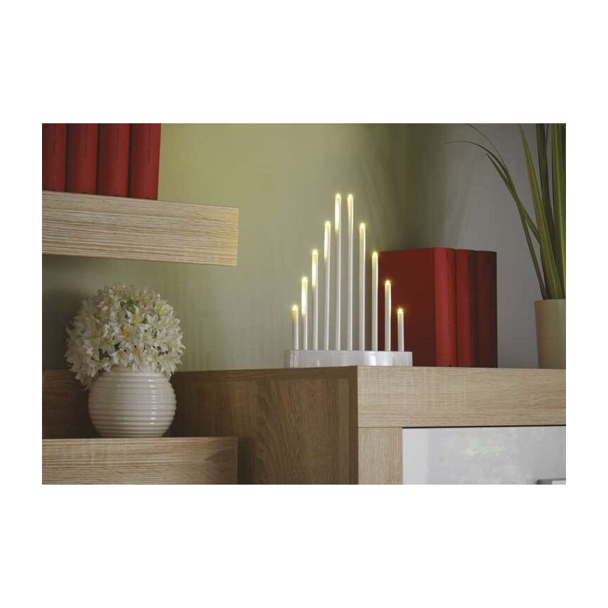 LED julestage 10xLED/3xAA hvid