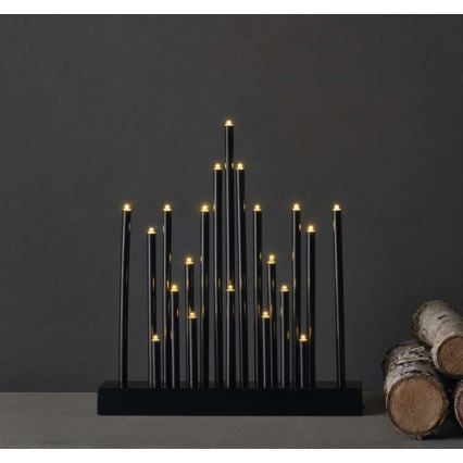 LED julestage 20xLED/3xAA sort