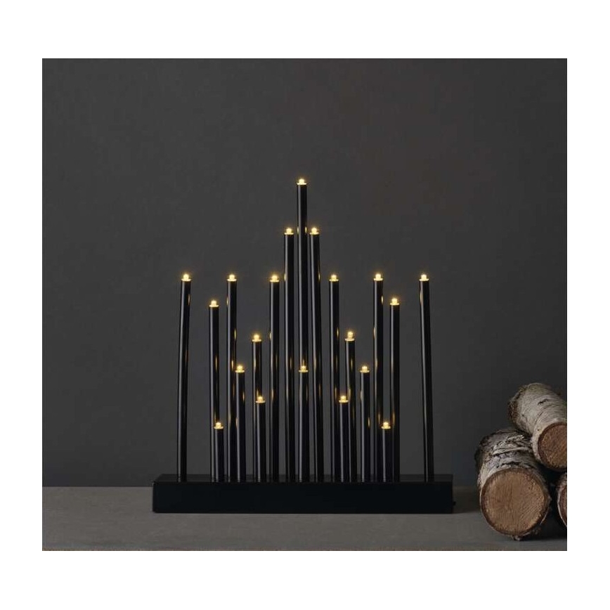 LED julestage 20xLED/3xAA sort