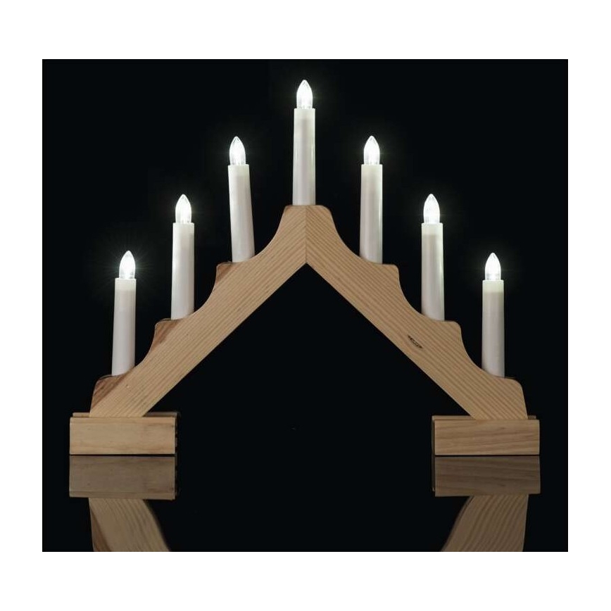 LED julestage 7xLED/2xAA beige