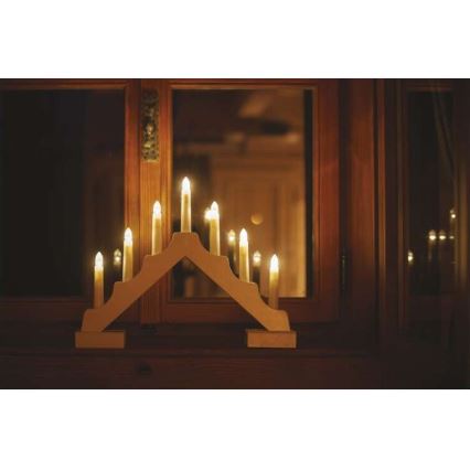 LED julestage 7xLED/2xAA beige