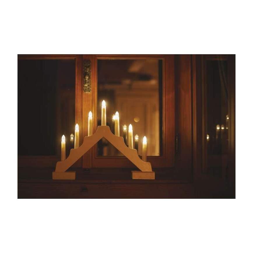 LED julestage 7xLED/2xAA beige