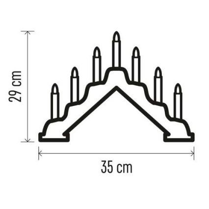 LED julestage 7xLED/2xAA beige