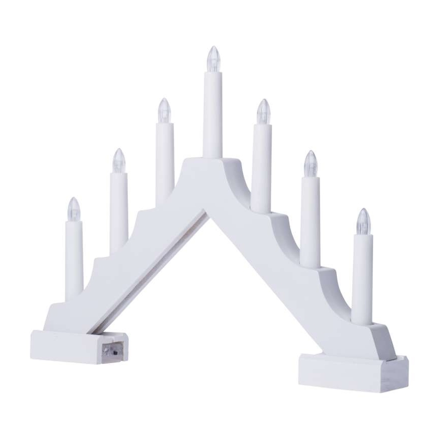 LED julestage 7xLED/2xAA hvid