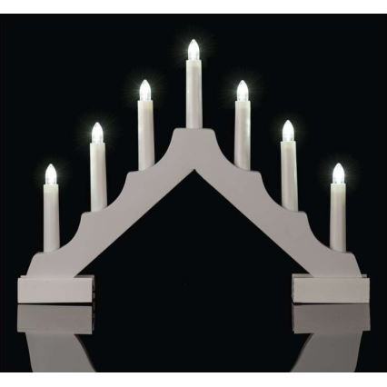 LED julestage 7xLED/2xAA hvid