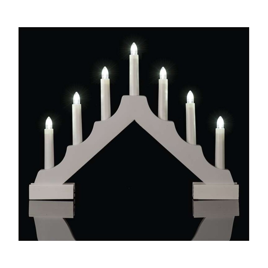 LED julestage 7xLED/2xAA hvid