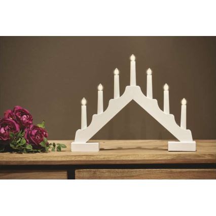 LED julestage 7xLED/2xAA hvid