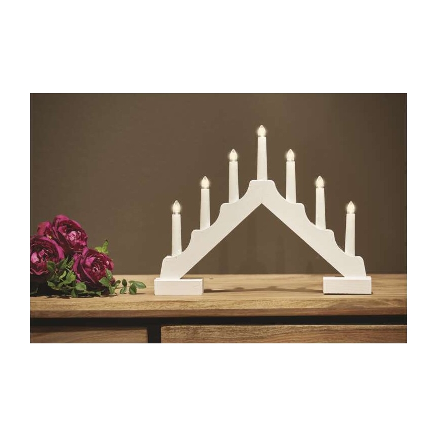 LED julestage 7xLED/2xAA hvid