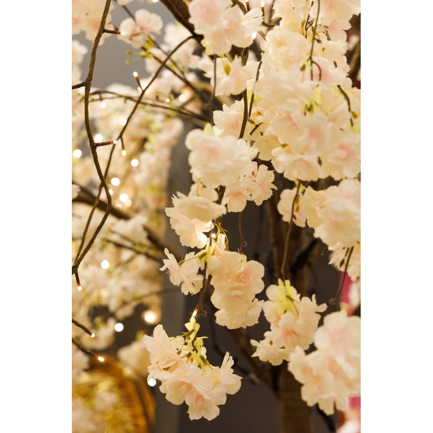 LED Juledekoration kunstigt træ CHERRY TREE 288xLED/230V 2,5 m kirsebær