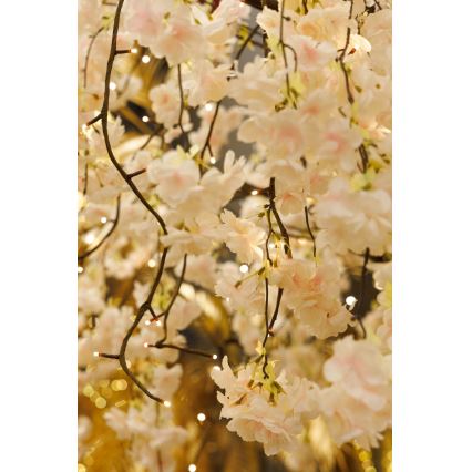 LED Juledekoration kunstigt træ CHERRY TREE 288xLED/230V 2,5 m kirsebær